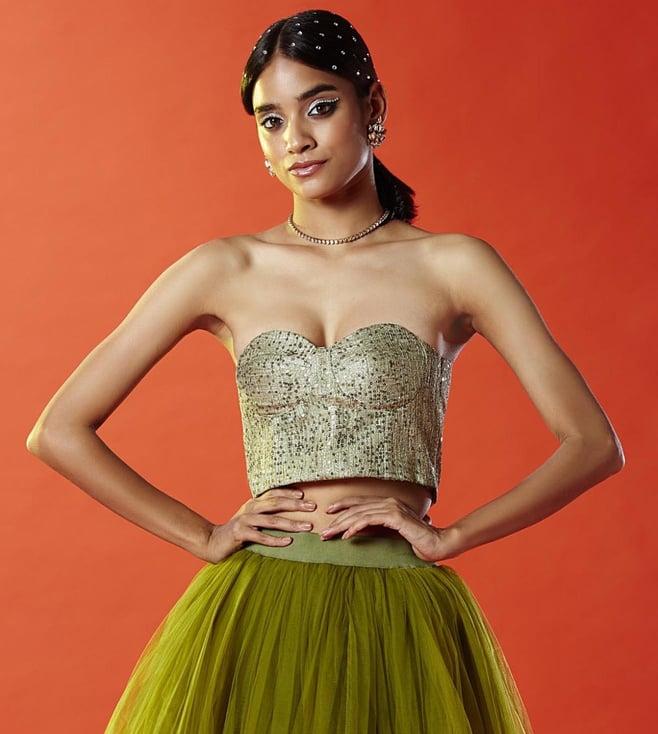 phatakaa olive the bridesmaid shop sequin crop top