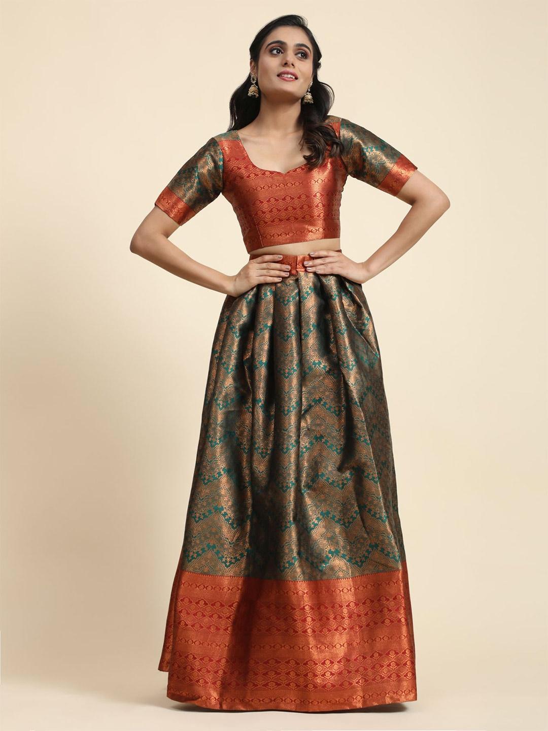 phenav woven design zari ready to wear lehenga & blouse with dupatta