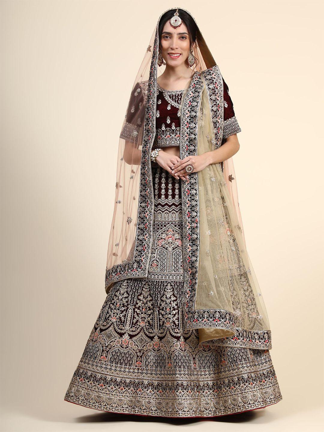 phenav embroidered thread work ready to wear lehenga & blouse with dupatta