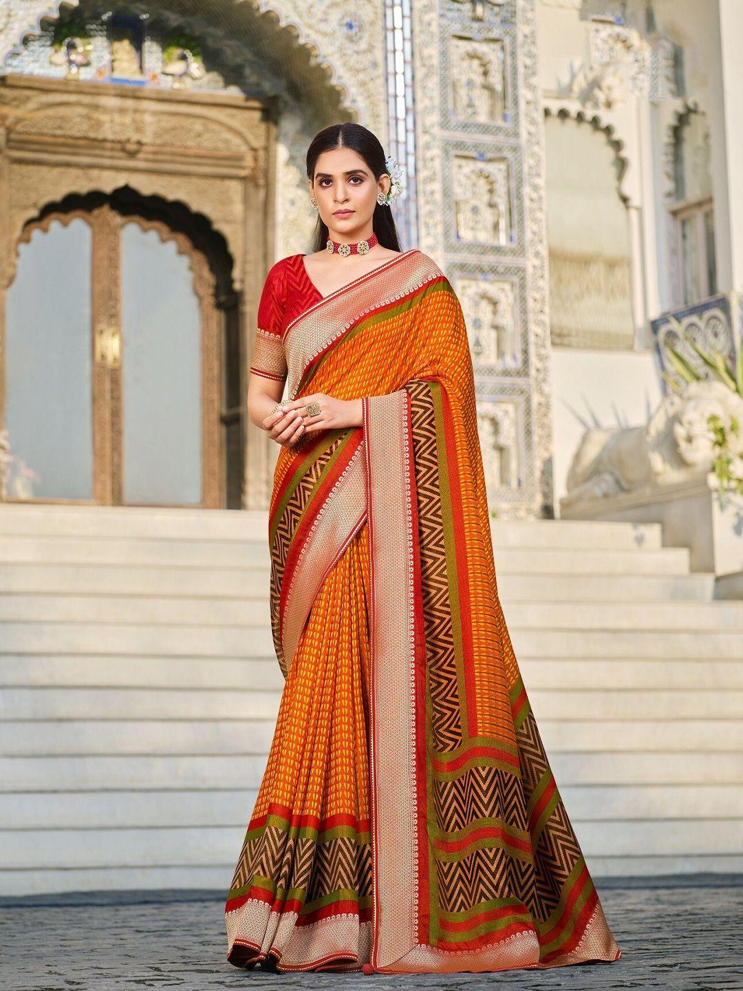 phenav ethnic motif printed zari saree