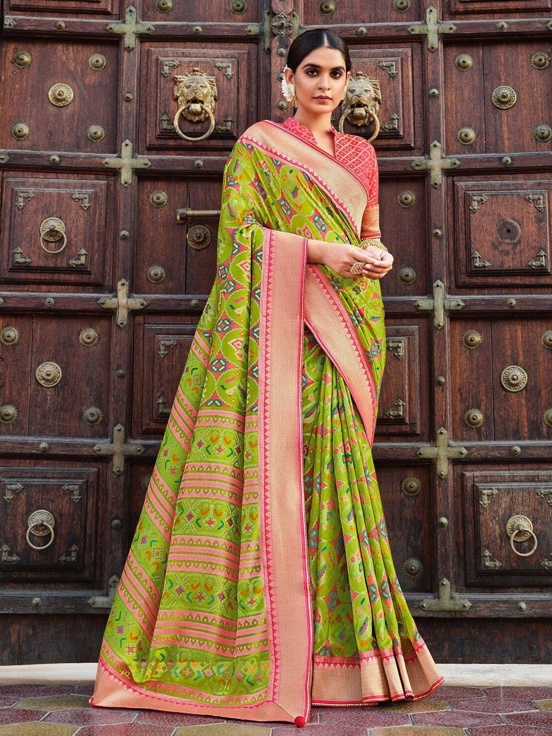 phenav ethnic motifs zari viscose rayon saree with blouse piece