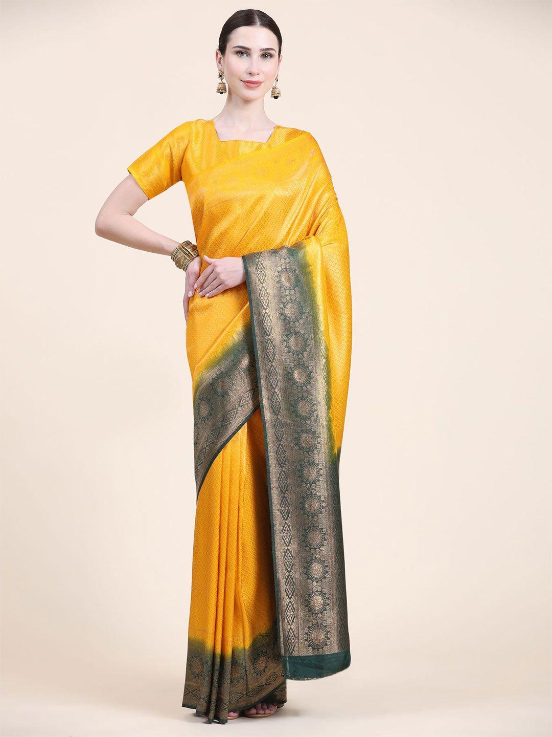 phenav geometric woven design zari kanjeevaram saree