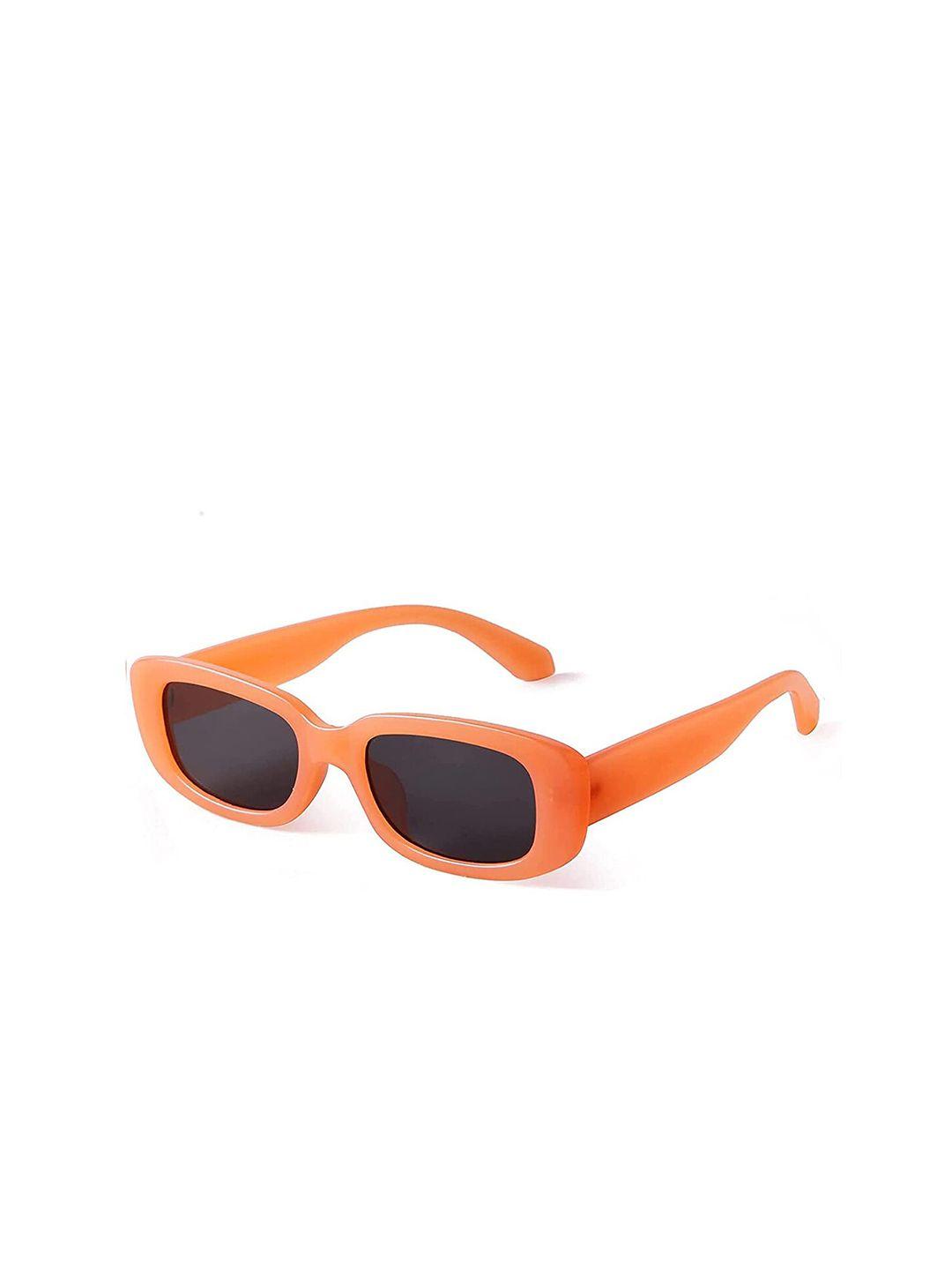 phenomenal unisex black lens & orange rectangle sunglasses kendall