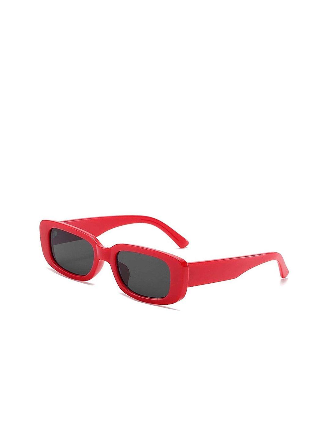phenomenal unisex black lens & red rectangle sunglasses