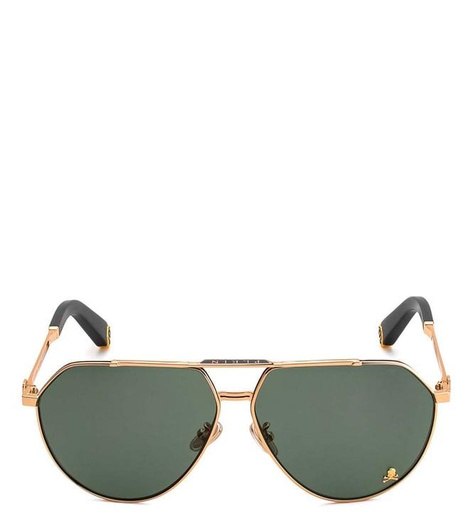 philipp plein spp007m64302sg green uv protected aviator sunglasses for men