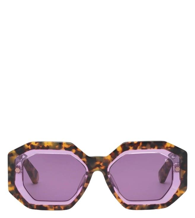 philipp plein spp098m53778sg violet uv protected geometric sunglasses for women