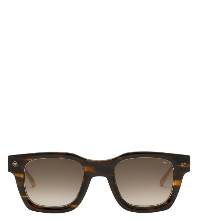 philipp plein spp105m509fmsg brown uv protected square sunglasses for men