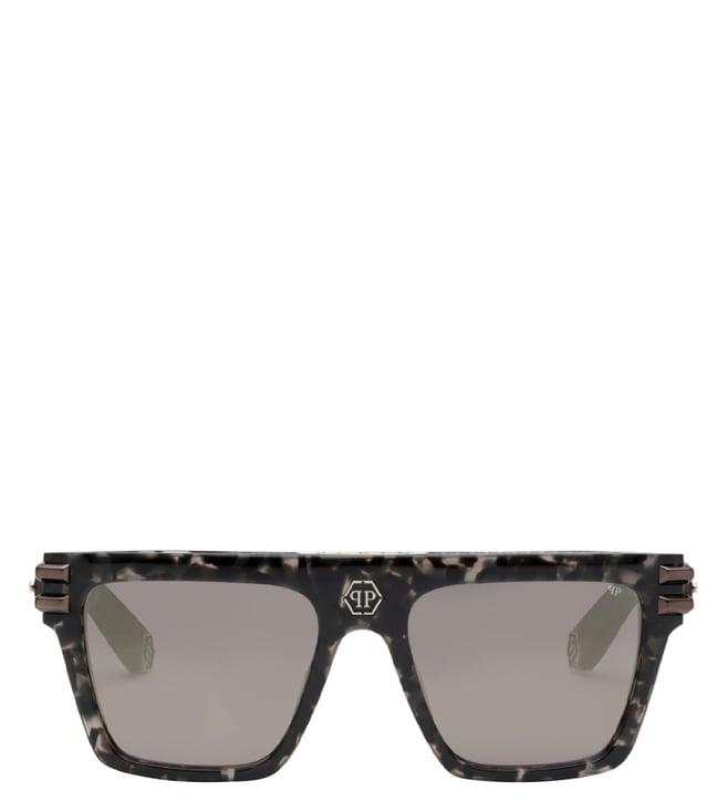 philipp plein spp108v56721xsg grey uv protected square sunglasses for men