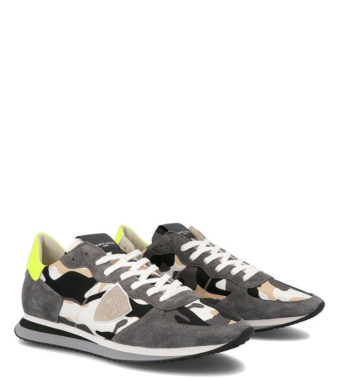 philippe model men's camouflage pop anthracite trpx low multi sneakers