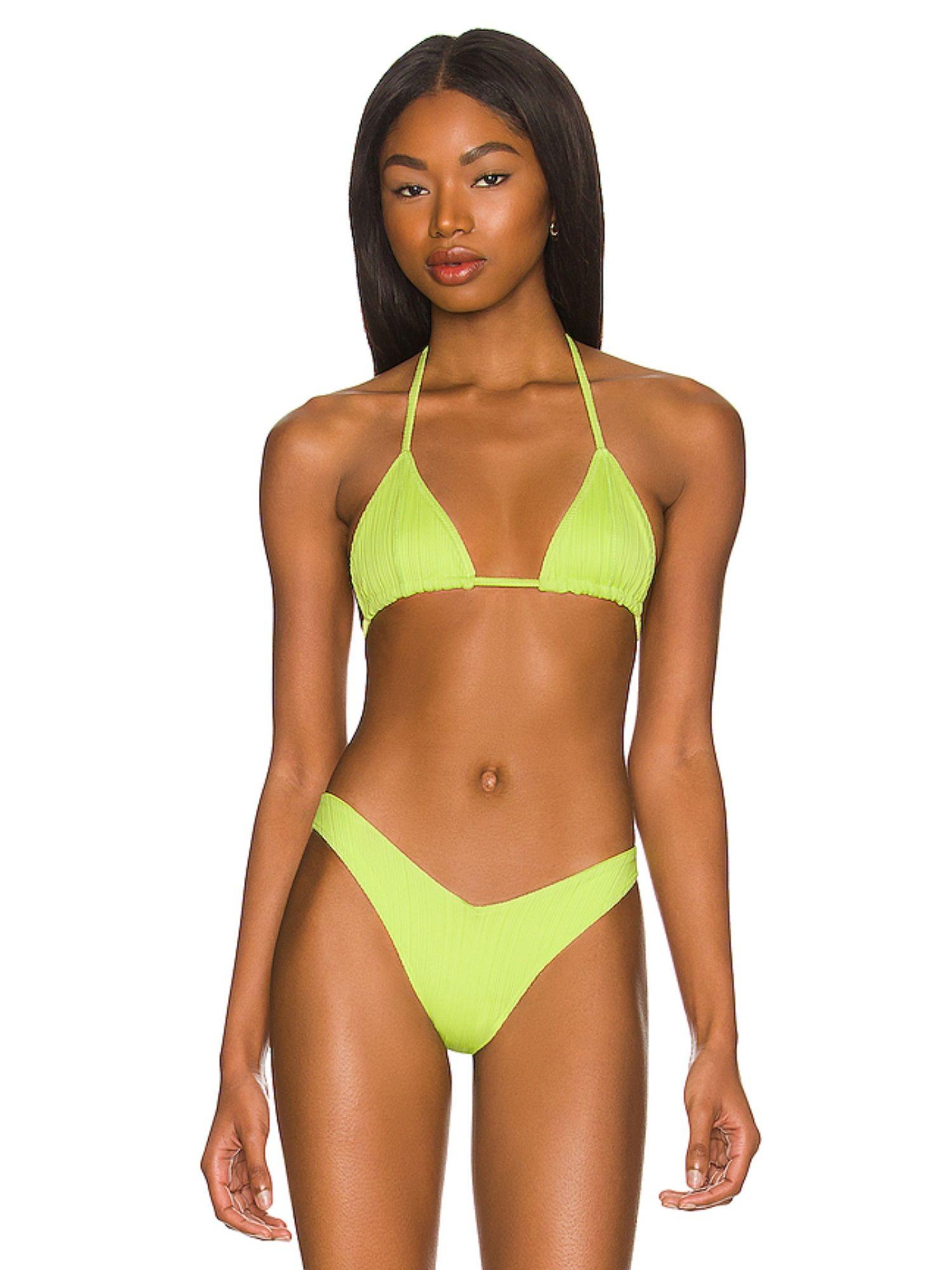 phillipa plisse bikini top green