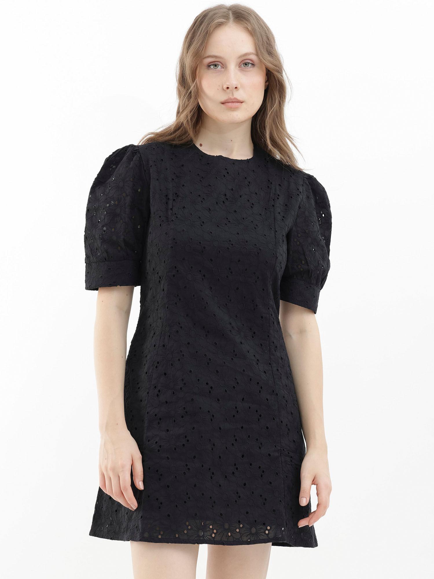 phillips black solid dress