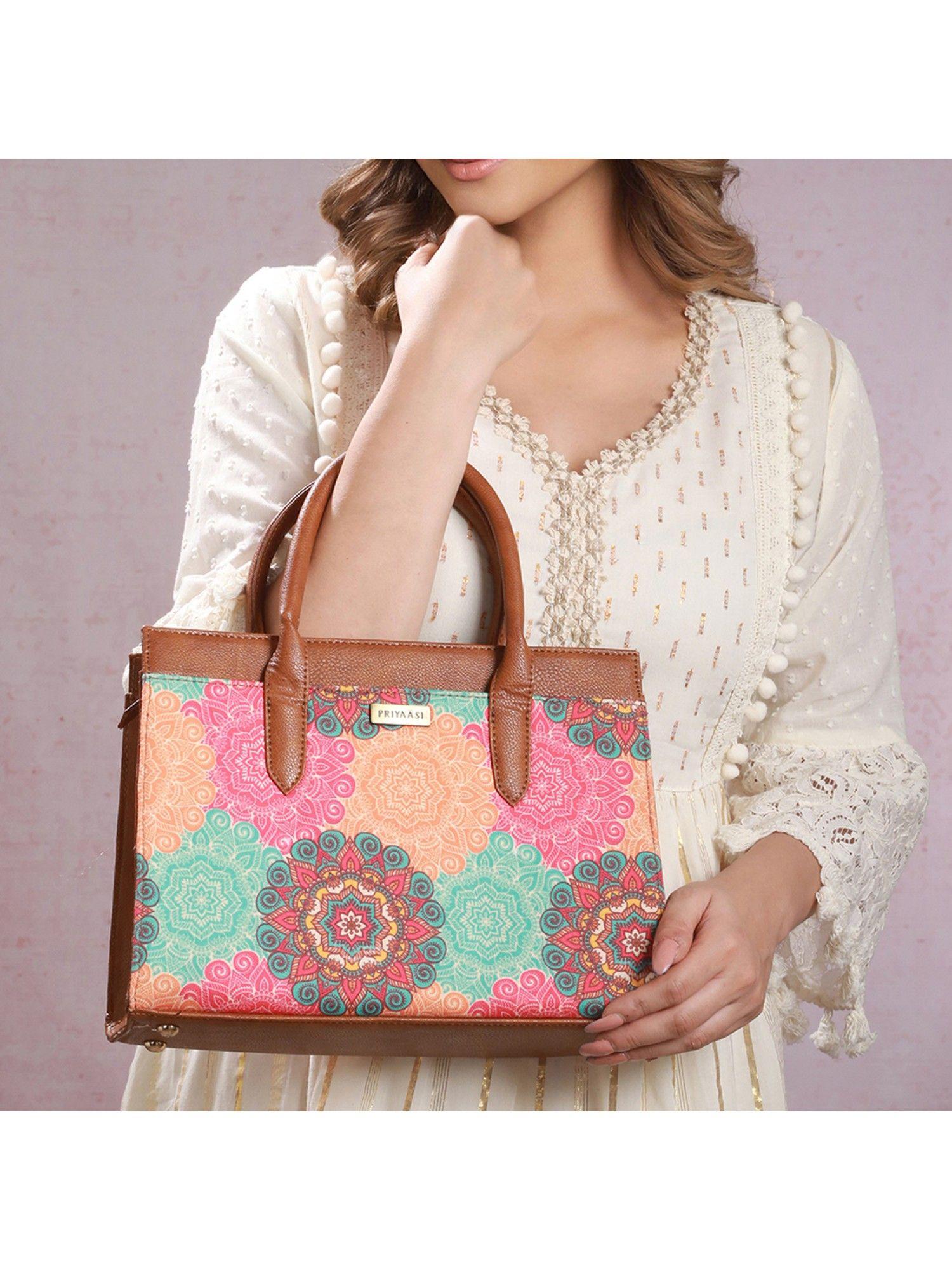 phoolchakra multi-color printed handbag