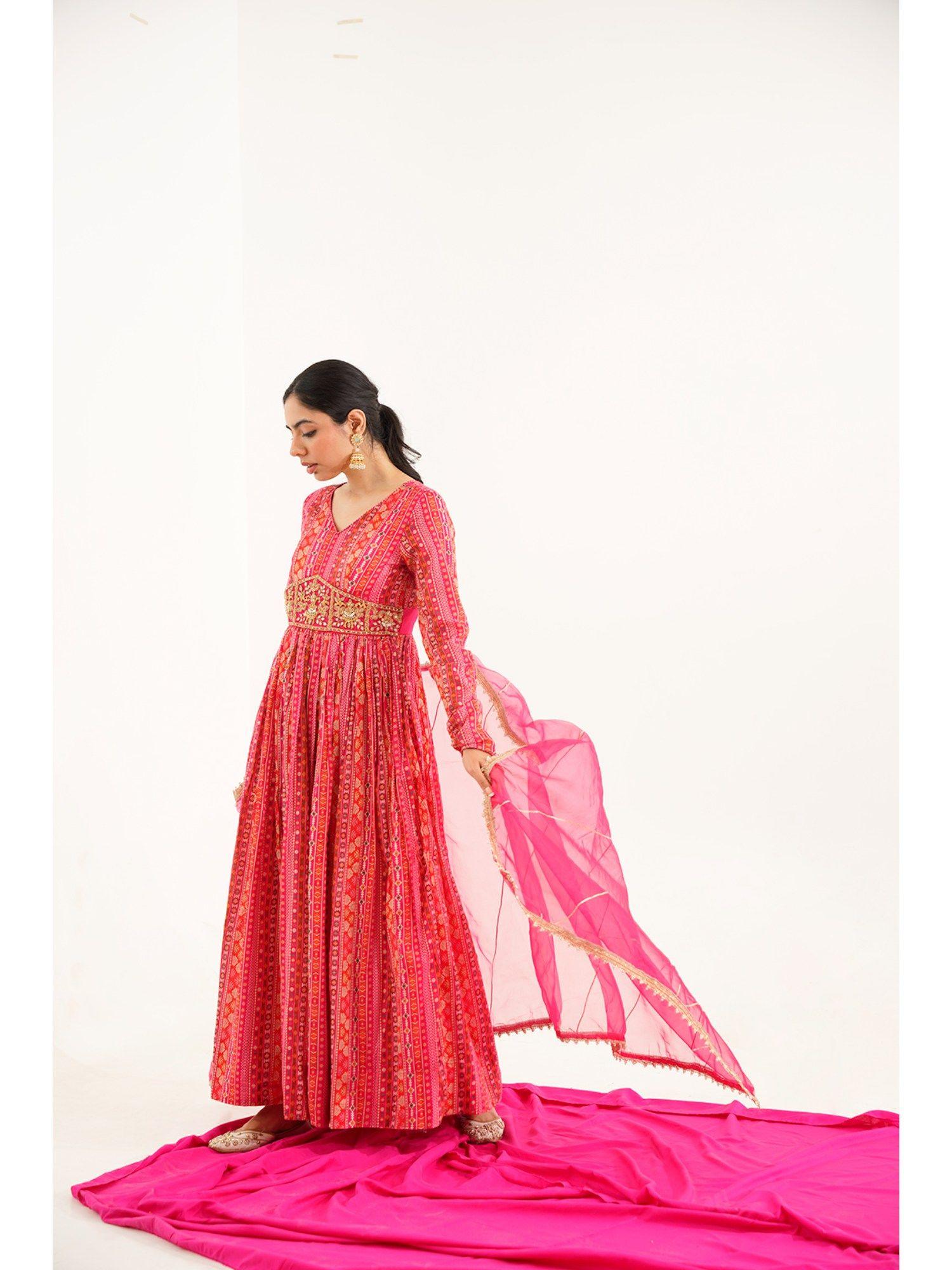 phula ghamzeh anarkali with dupatta (set of 2)