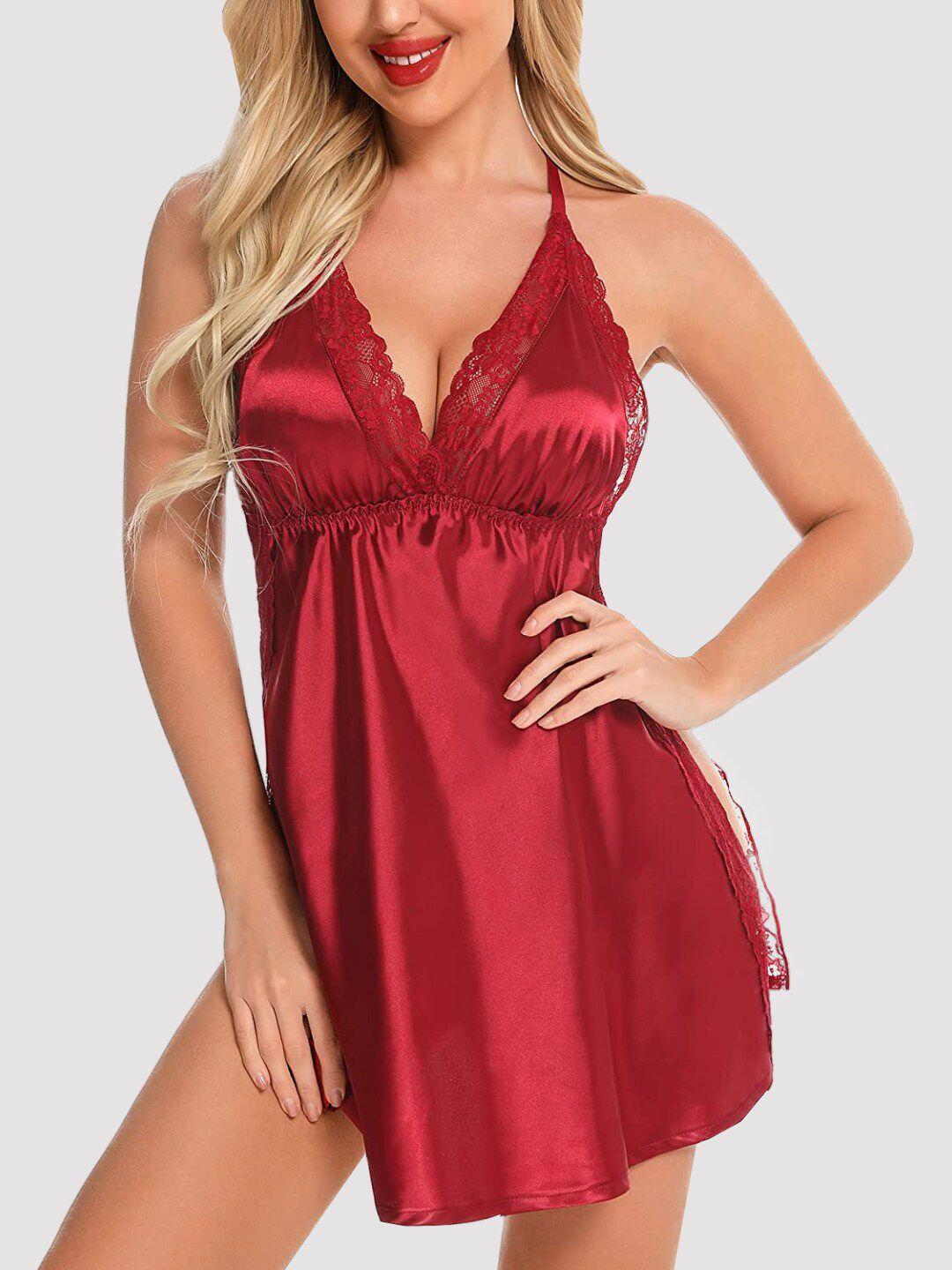 phwoar red satin baby doll