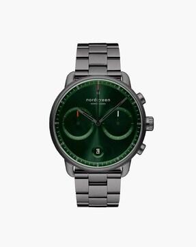 pi42gm3lgugs chronograph watch with stainless strap