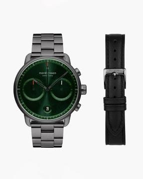 pi42gm3lgugslebl chronograph watch with stainless steel strap