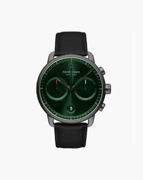 pi42gmleblgs chronograph watch with leather strap