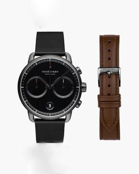 pi42gmmeblbllebr chronograph watch with mesh strap