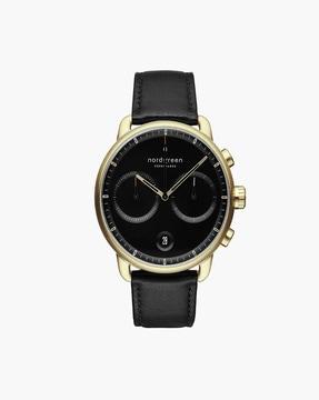 pi42goleblbl chronograph watch with leather strap