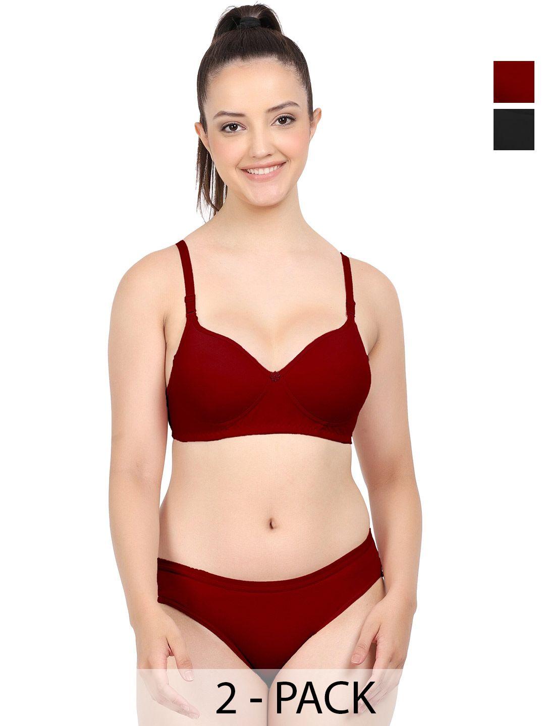 pibu pack of 2 non padded cotton lingerie sets