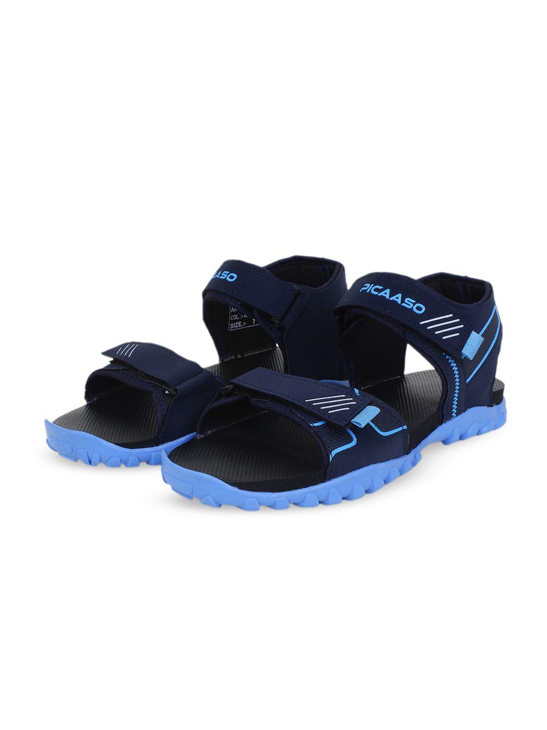 picaaso men textured sports sandals with velcro closure