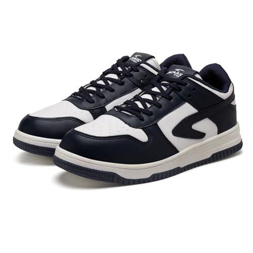 picaaso ctrg-1 jr-7 sneaker for men | tpr sole extra running shoes | lightweight and comfortable | casual lace up | running, cycling, gym | ideal for gents & boys white-navy blue