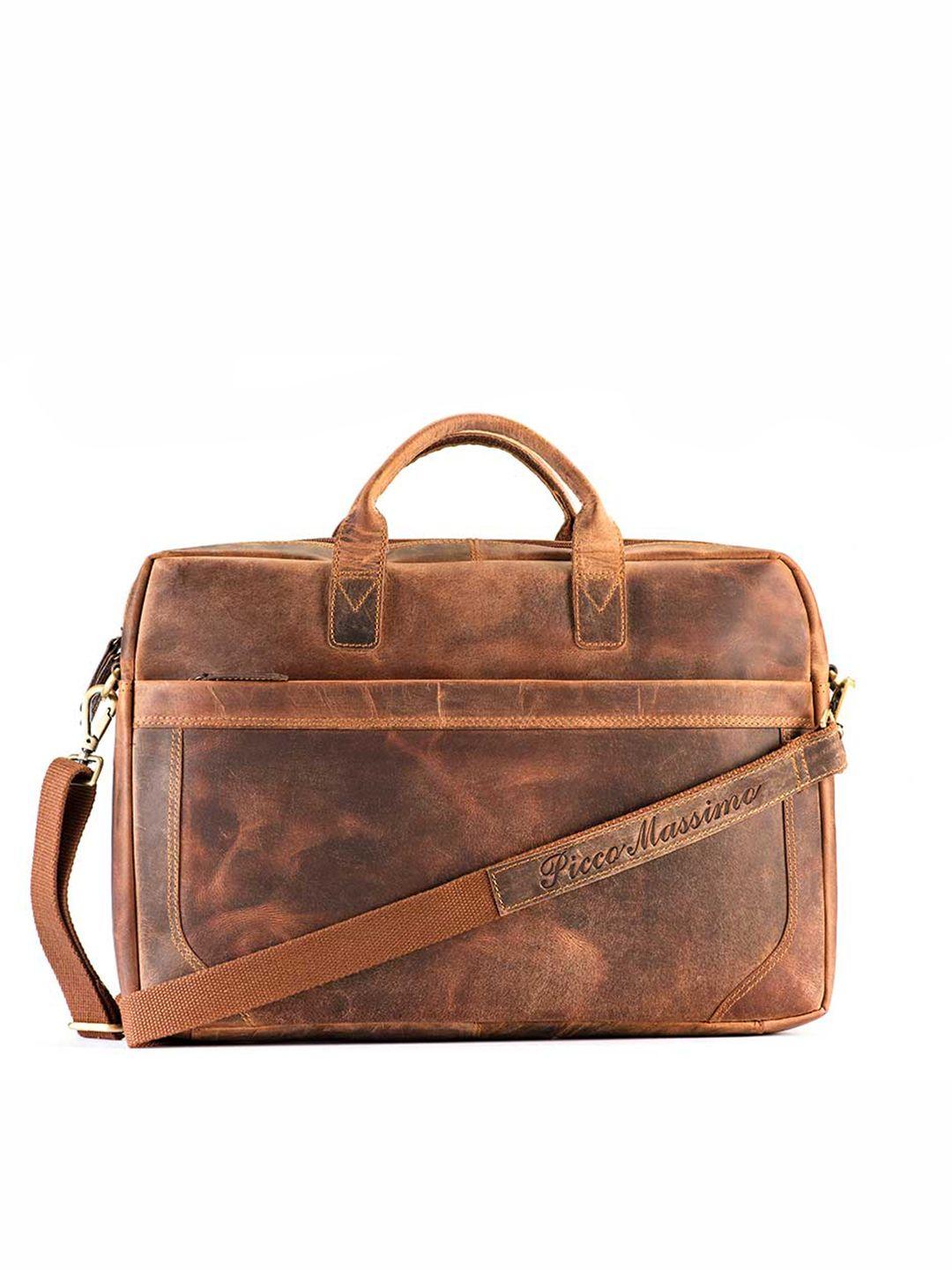 picco massimo unisex tan brown messenger bag