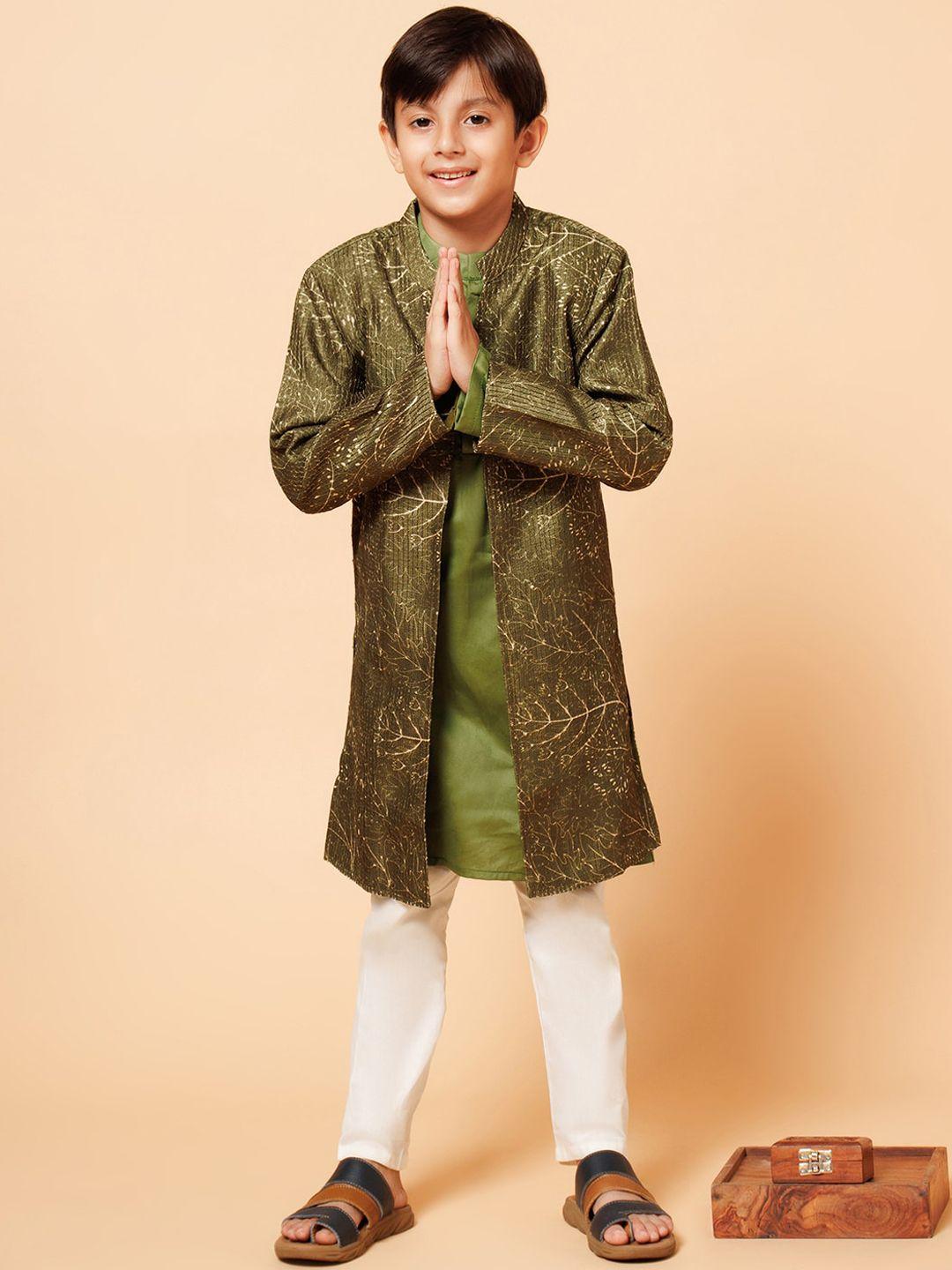 piccolo boys pure cotton mandarin collar kurta with pyjamas