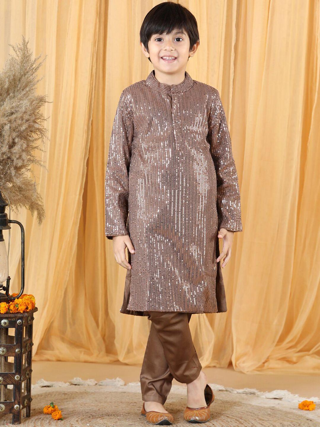 piccolo boys sequinned kurta with pyjamas