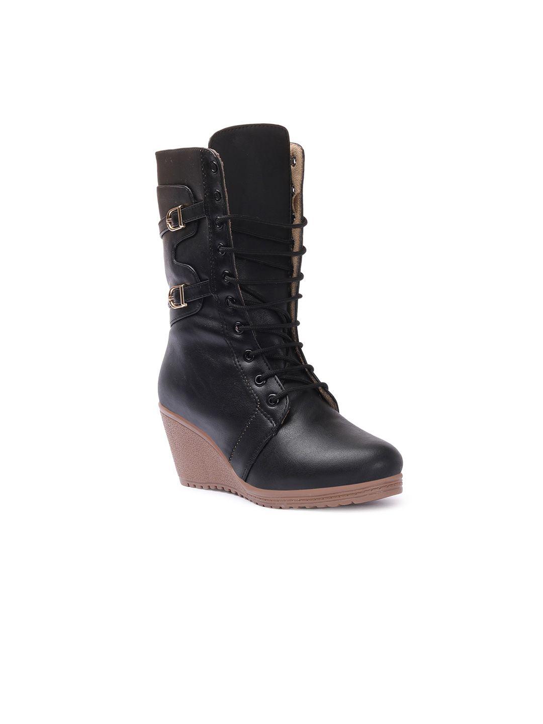 picktoes women black mid-top ankle boots