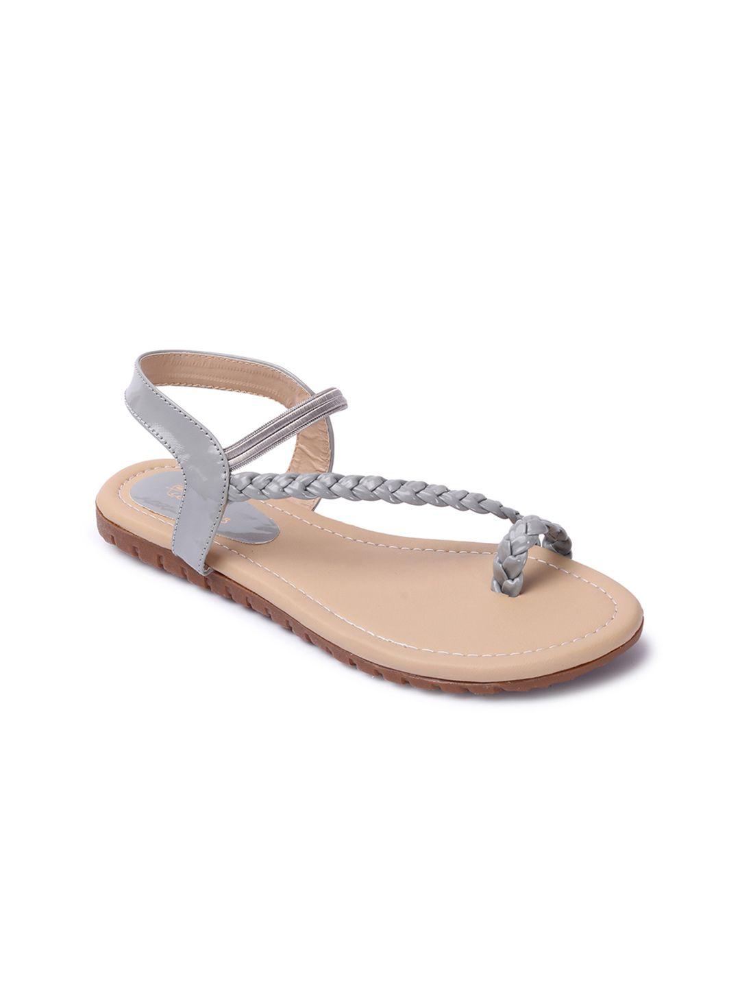 picktoes women grey woven design one toe flats