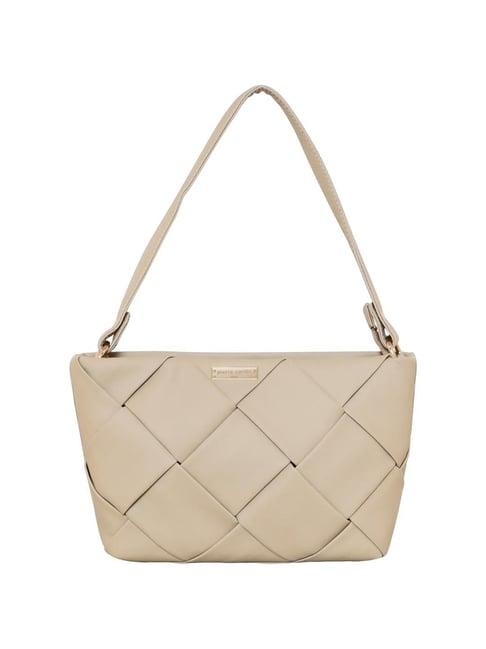 pierre cardin off white textured tote handbag