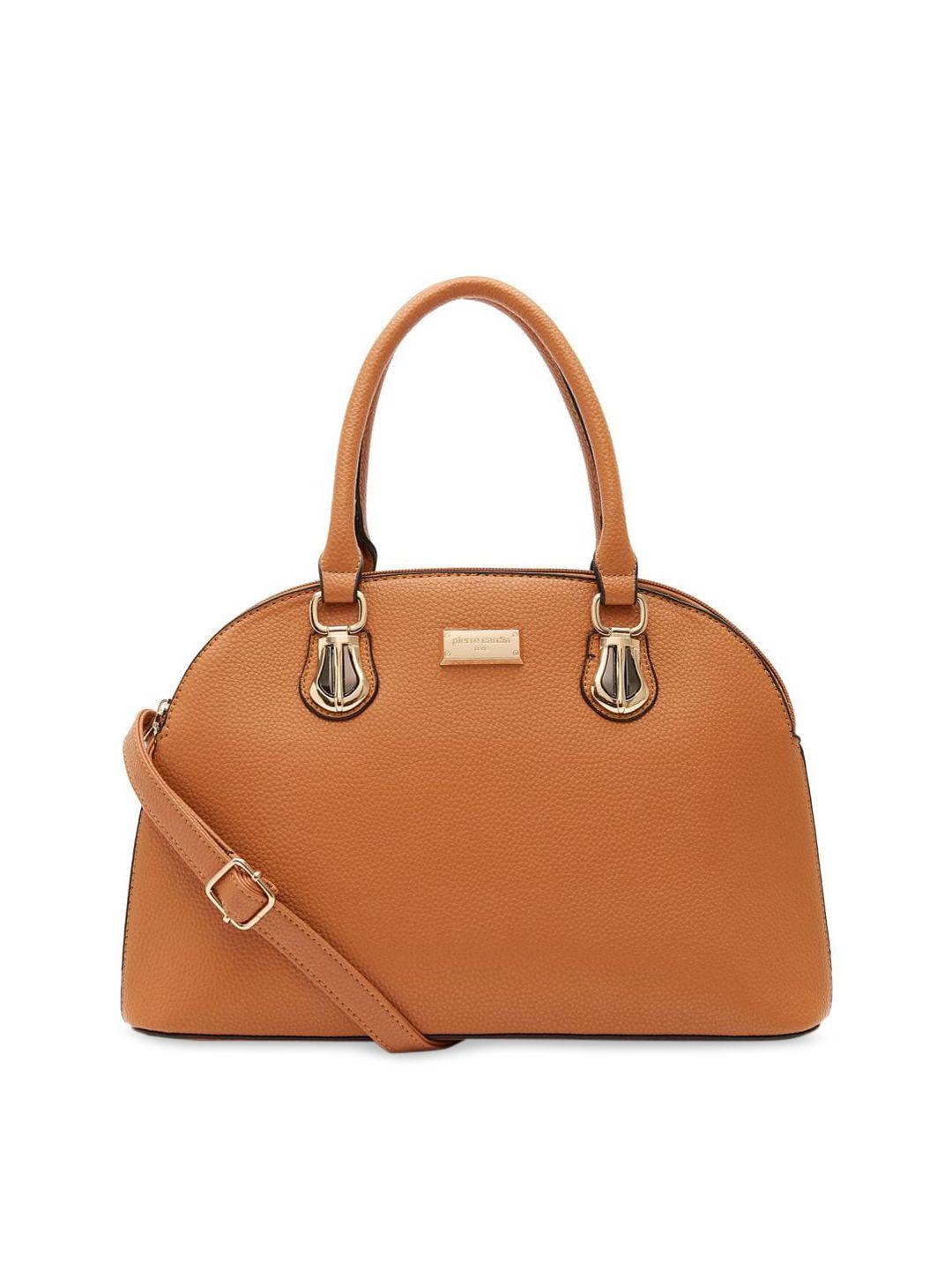 pierre cardin tan solid handheld bag