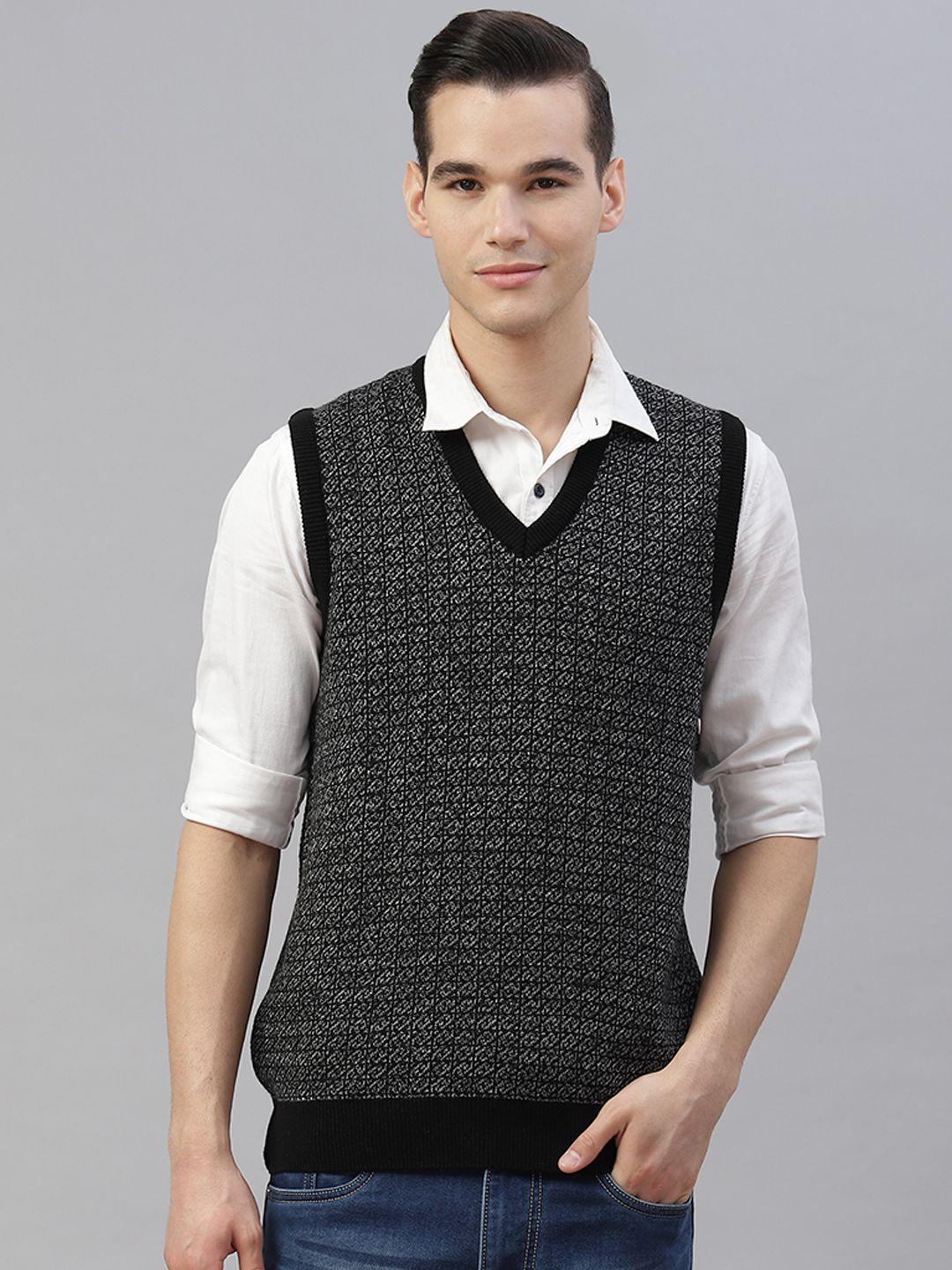 pierre carlo men black & white sweater vest