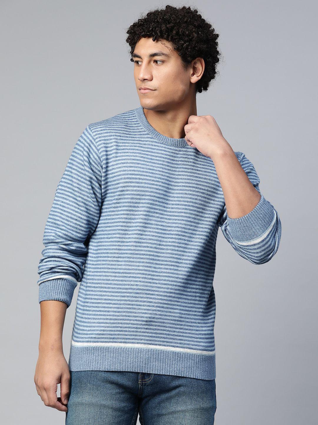 pierre carlo men blue striped striped pullover