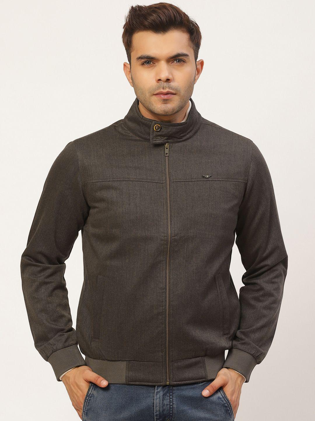 pierre carlo men brown solid lightweight bomber jacket