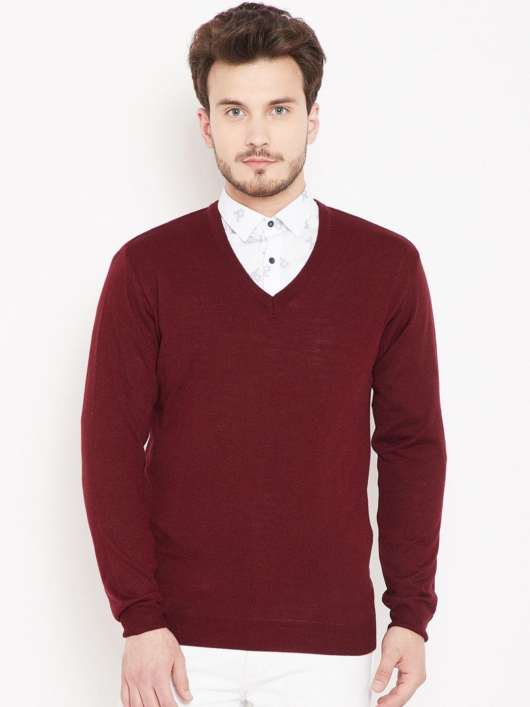 pierre carlo men maroon solid pullover