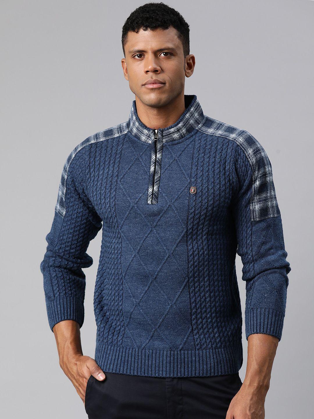 pierre carlo men self design cable knit pullover