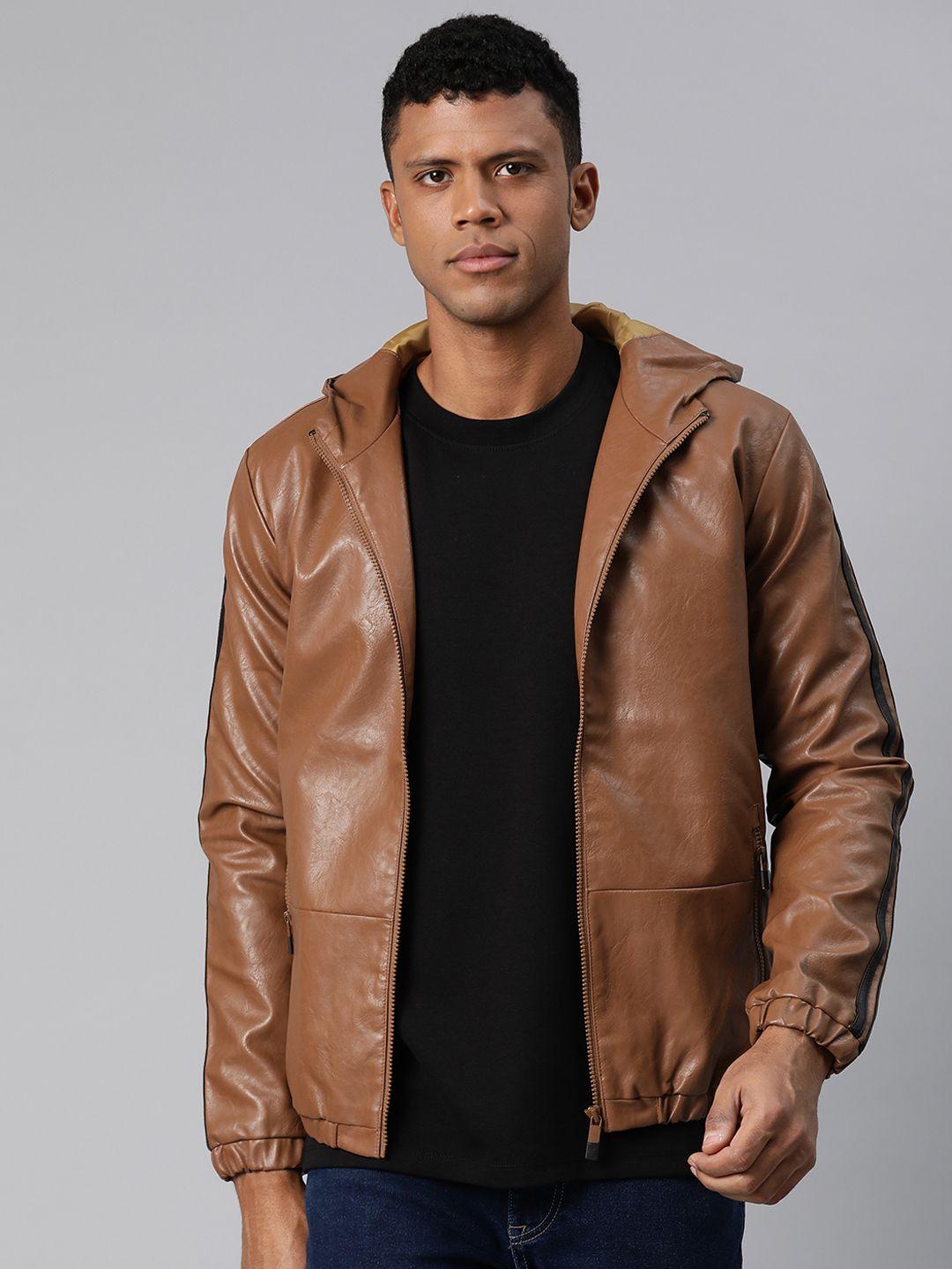 pierre carlo men solid leather jacket