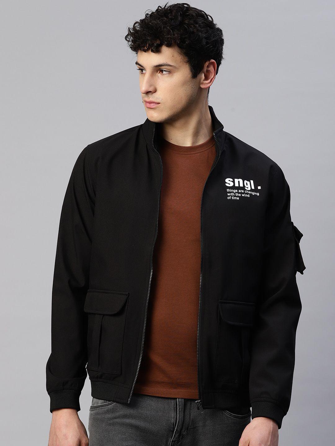 pierre carlo men typography printed sporty jacket