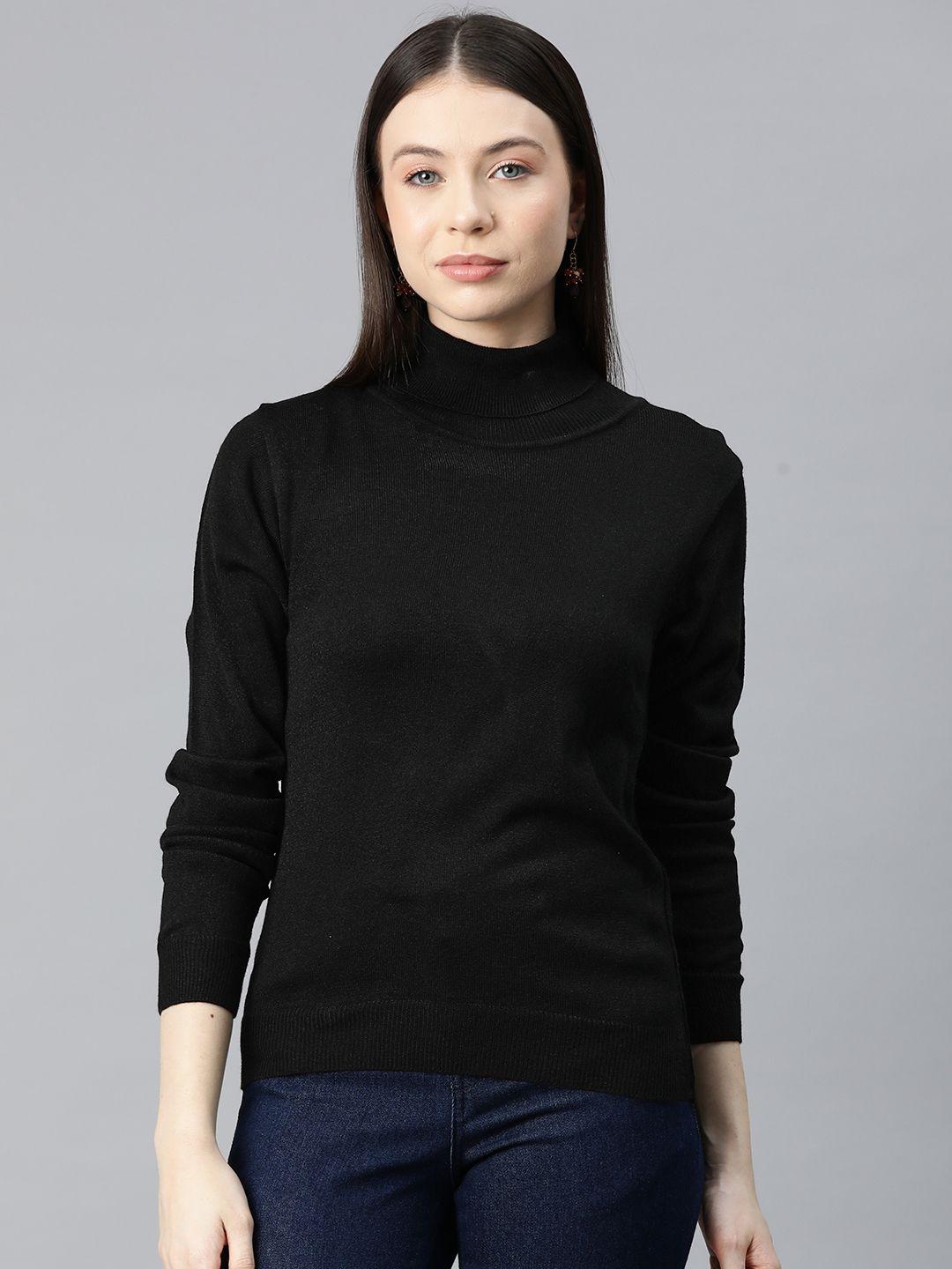 pierre carlo women solid acrylic pullover sweater