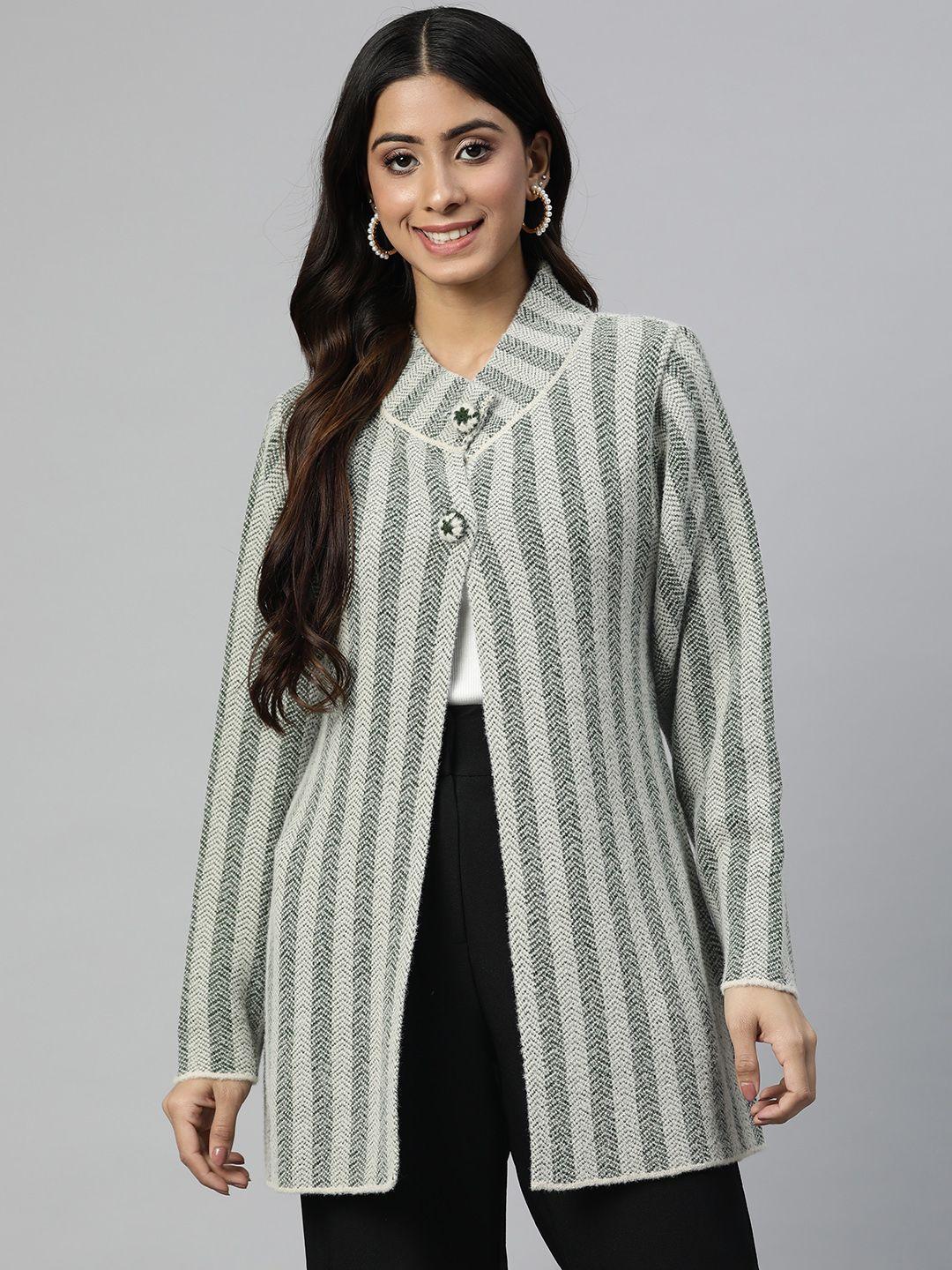 pierre carlo women striped longline cardigan