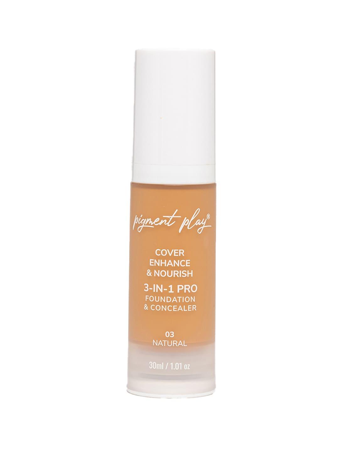 pigment play cover enhance & nourish 3-in-1 pro foundation & concealer 30ml - natural 03