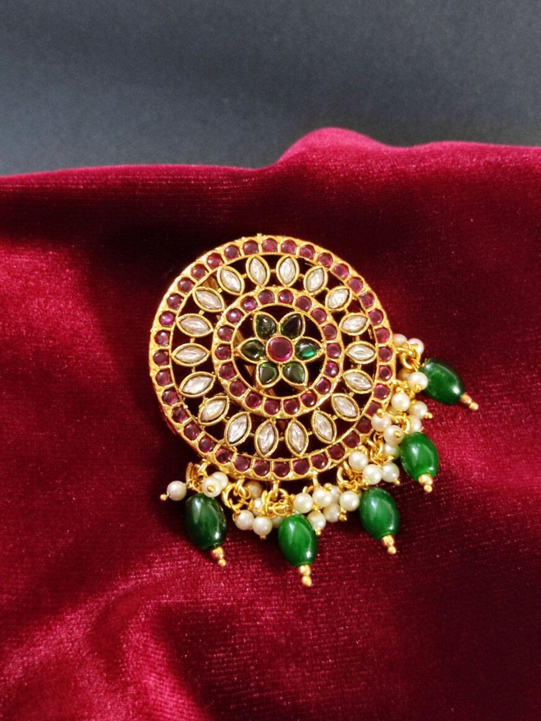pihtara jewels embellished gold plated hair accessory set