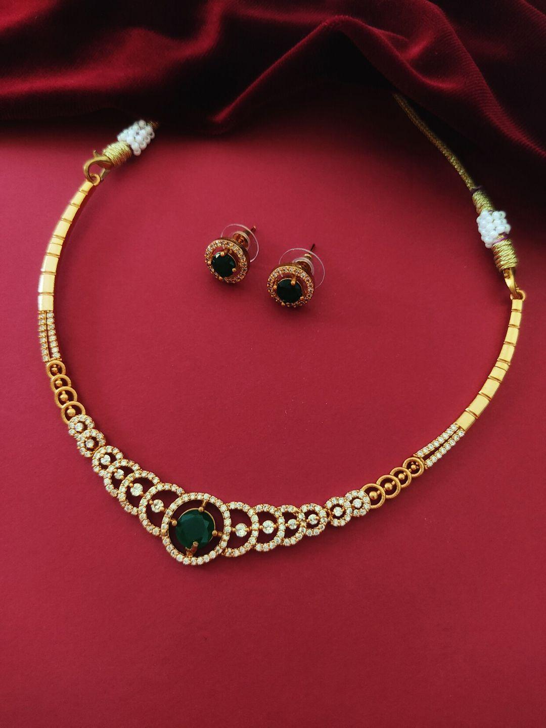 pihtara jewels gold-plated ad-studded jewellery set