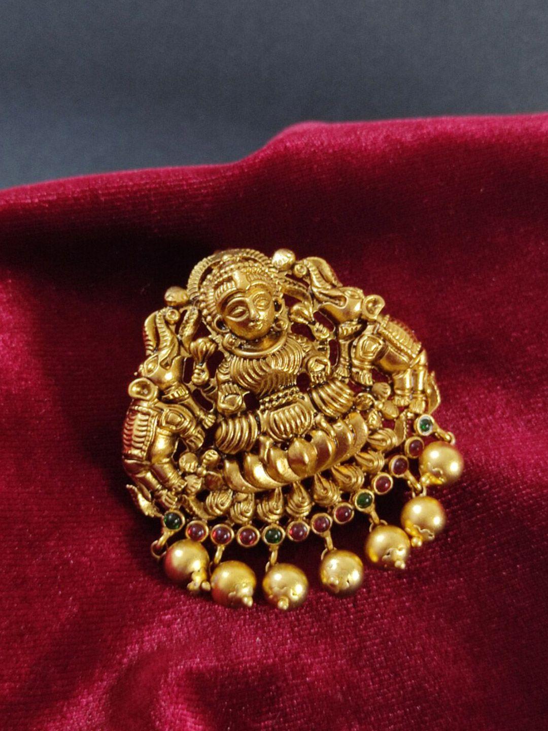 pihtara jewels gold-plated stone-studded pendant