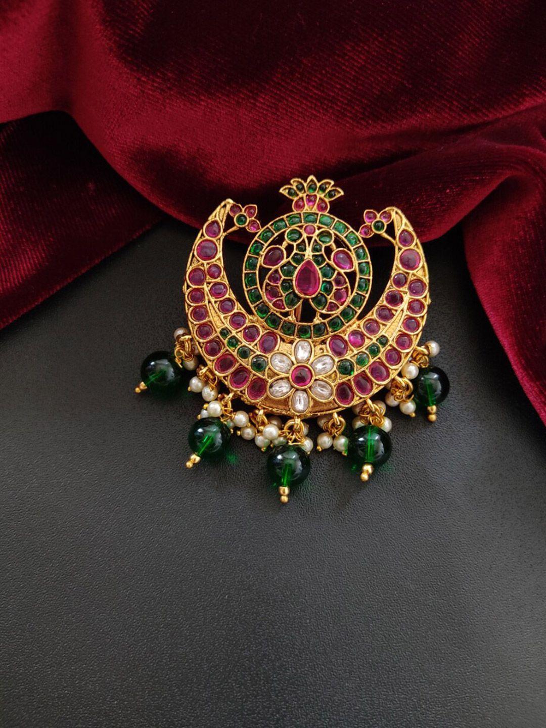 pihtara jewels gold-plated stone-studded pendant