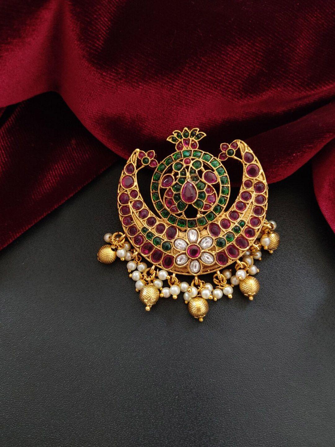 pihtara jewels gold-plated stone-studded pendant