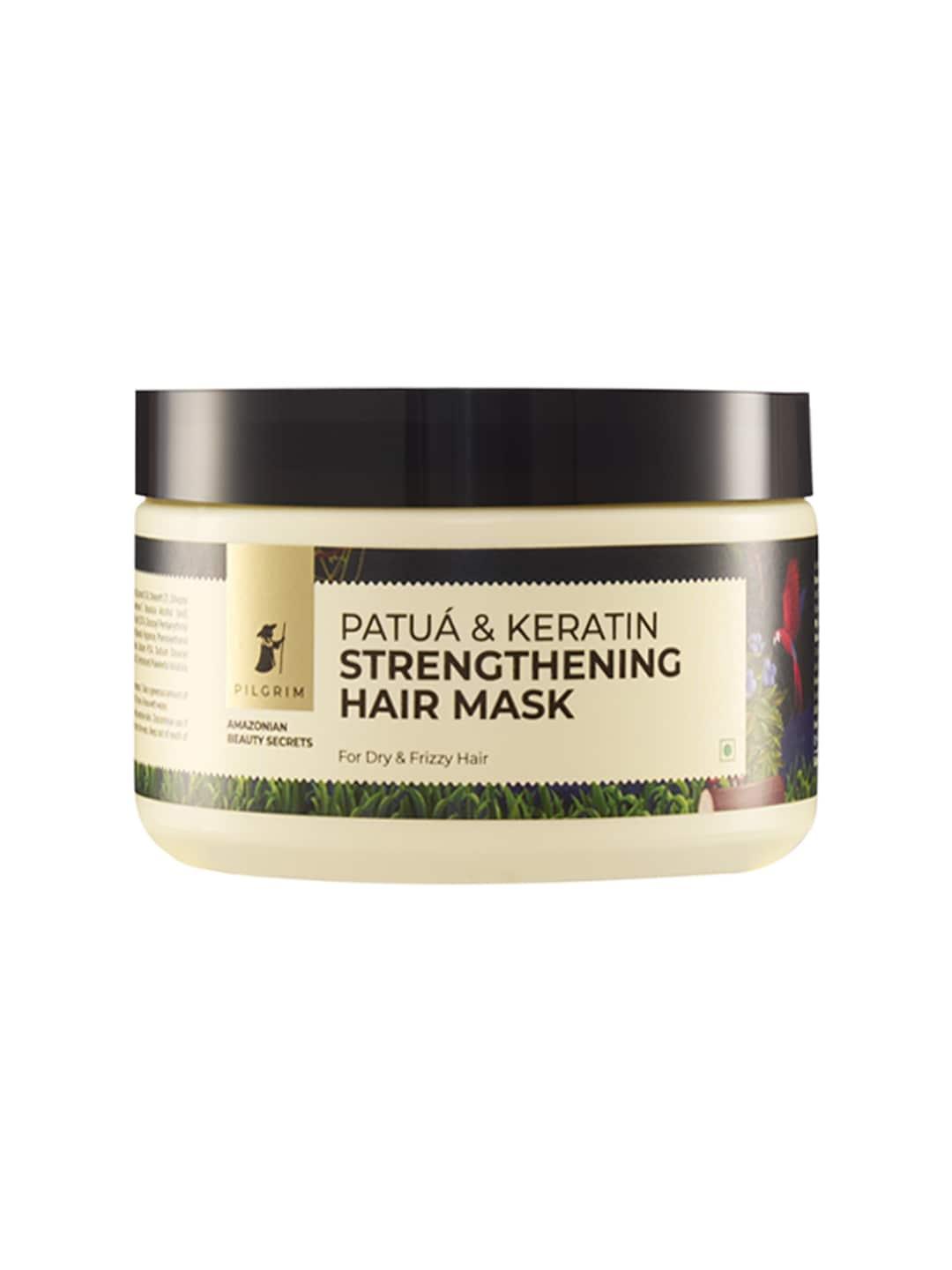 pilgrim patua & keratin strengthening hair care mask for smooth, healthy & shiny hair