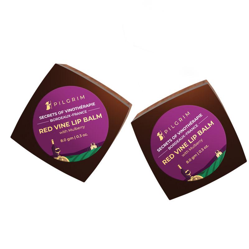 pilgrim red vine lip balm with mulberry - pack of 2